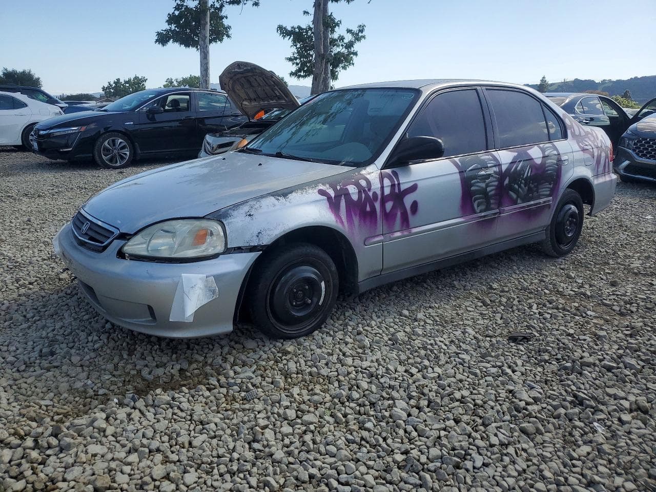 2000 Honda Civic — lot COPART #51630216, Vandalism