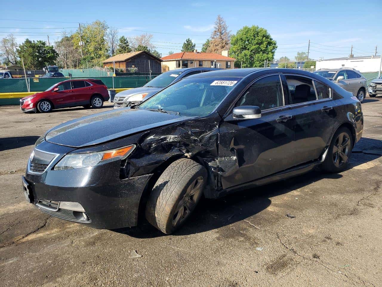 2012 Acura TL — lot COPART #63784986, Avariat Față