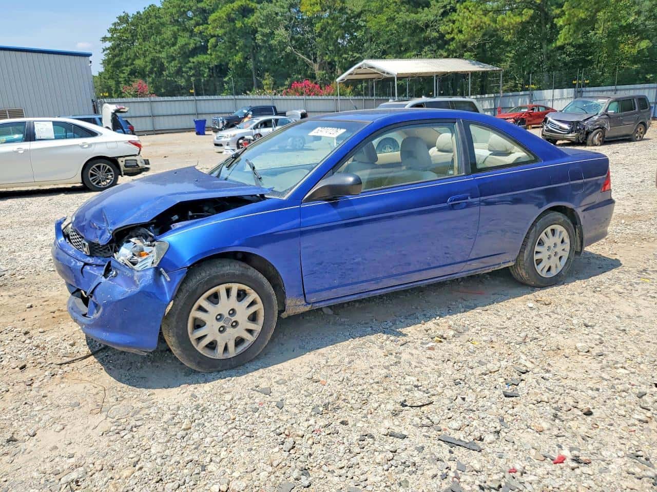 2005 Honda Civic — lot COPART #63414126, Avariat Față