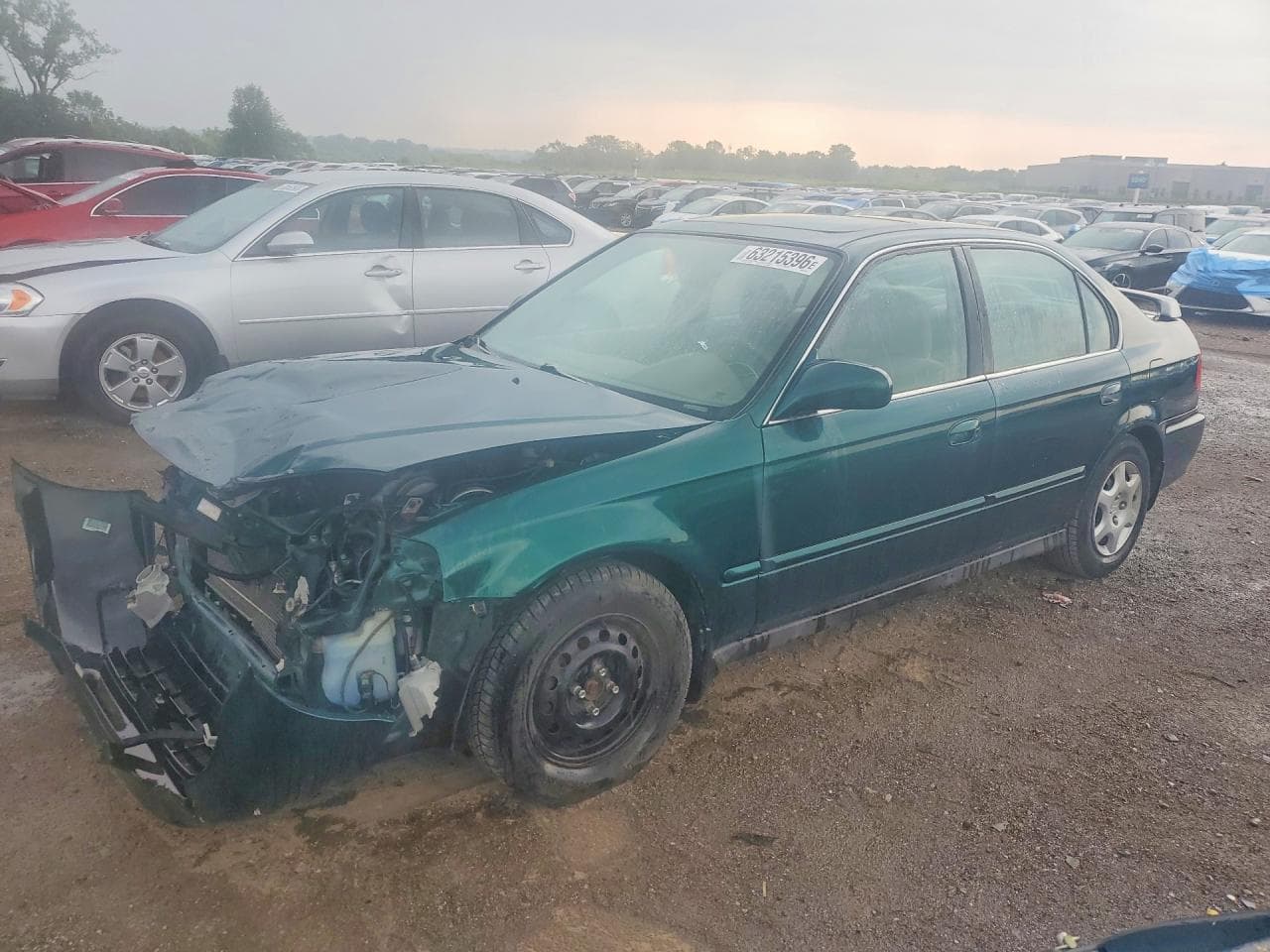 1999 Honda Civic — lot COPART #63215396, Avariat Față
