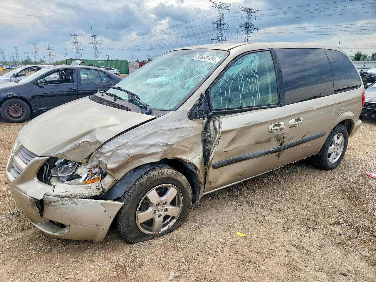 2007 Dodge Caravan — lot COPART #63620186, Avariat Față