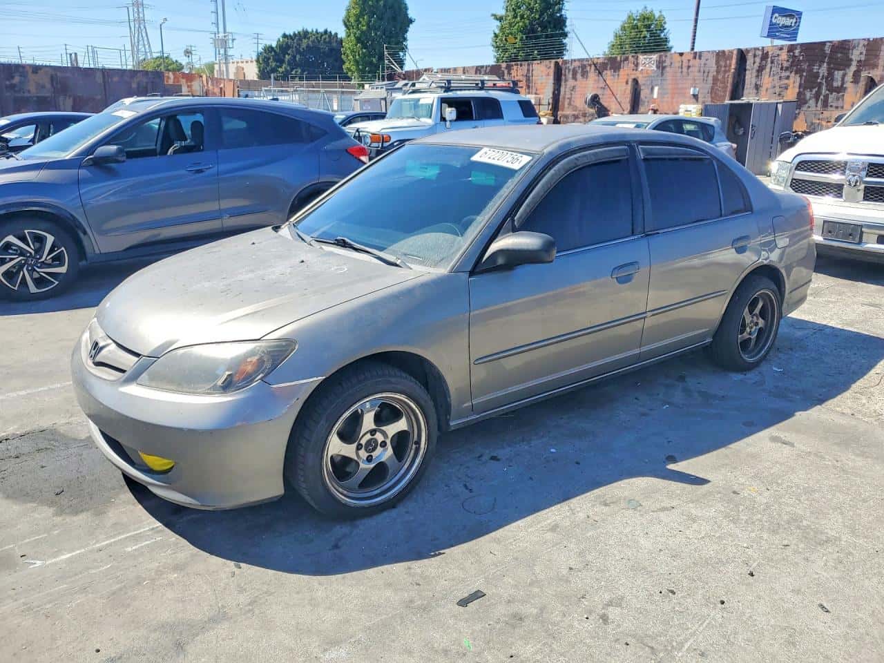 2005 Honda Civic — lot COPART #67220756, Avariat Față
