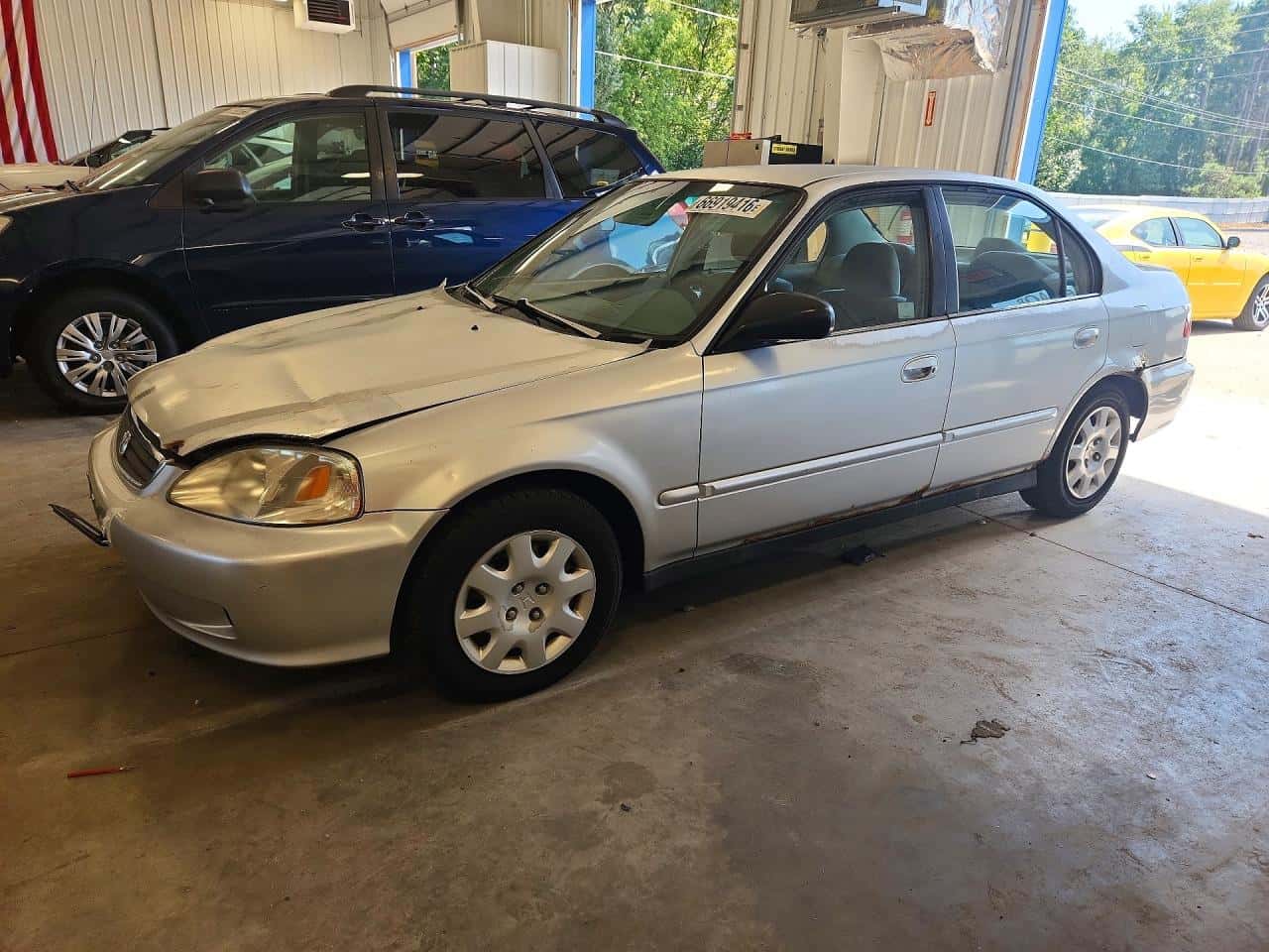 1999 Honda Civic — lot COPART #66919416, Avariat Față